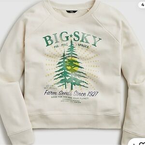 NWT J. Crew Cream Big Sky Graphic Sweatshirt